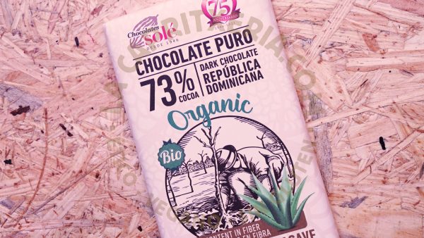 Tableta de chocolate orgánico de Chocolates Solé vegano y sin gluten sabor agave