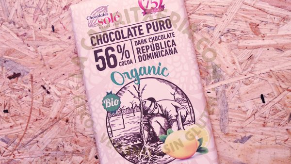 Tableta de chocolate orgánico de Chocolates Solé vegano y sin gluten sabor limón