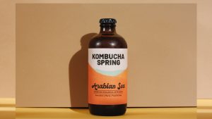 Kombucha Spring artesanal original vegana y sin gluten sabor melocotón y menta