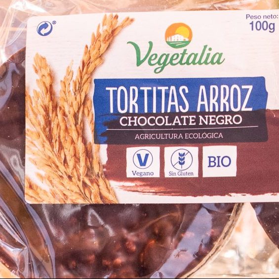 Vegetalia tortitas de arroz con chocolate negro bio vegano y sin gluten