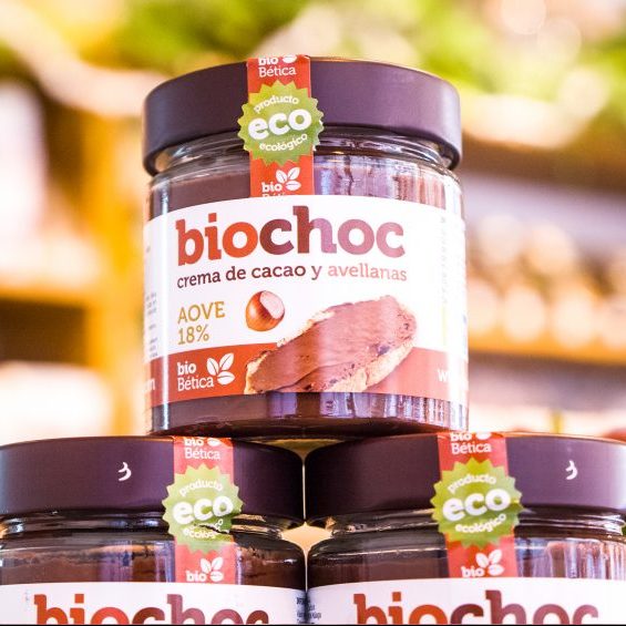 Biochoc crema untable de cacao y avellanas aceite de oliva vegano y sin gluten