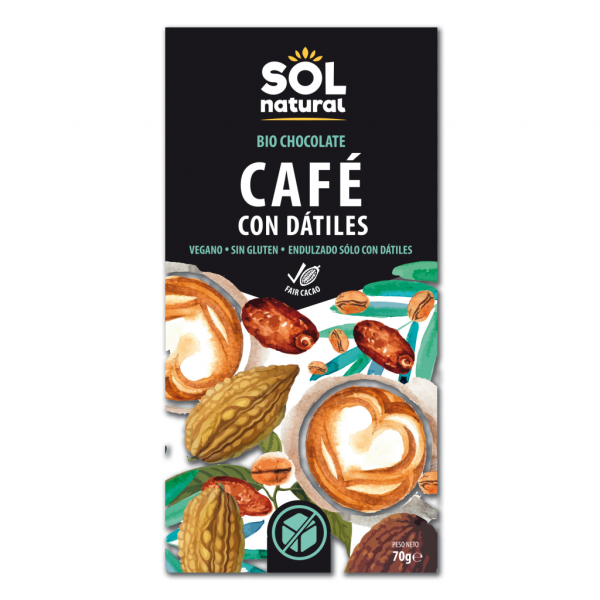 Tableta Chocolate con Café con Dátiles de Sol Natural